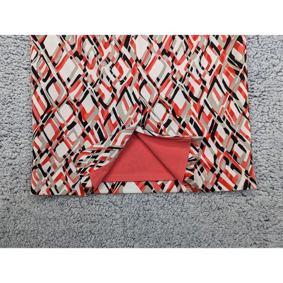 Kasper Knee Length Pencil Skirt Womens 10 Colorful Artsy Lightweight Stretch - Picture 8 of 15